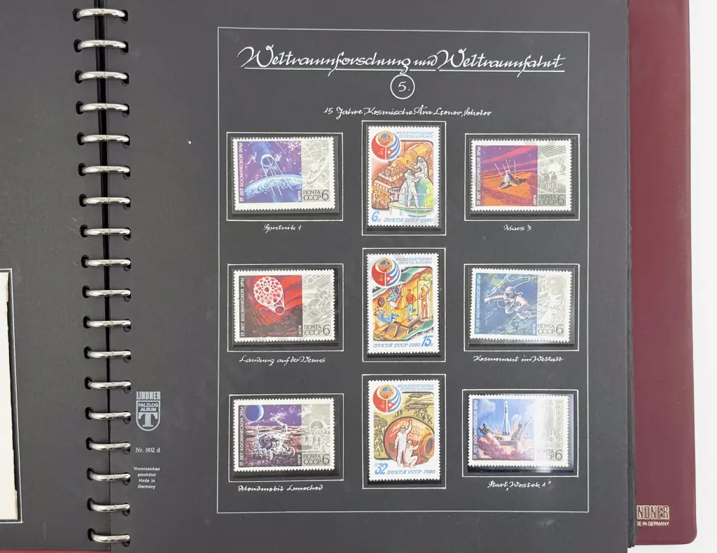 Weltraum C1970-80 Space Stamp Album European Stamps Singles and FDC's Image 1++