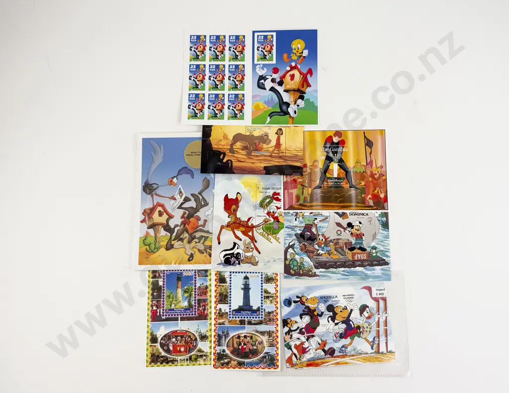 Collection World Disney Stamps and Some Postcards Image 1++