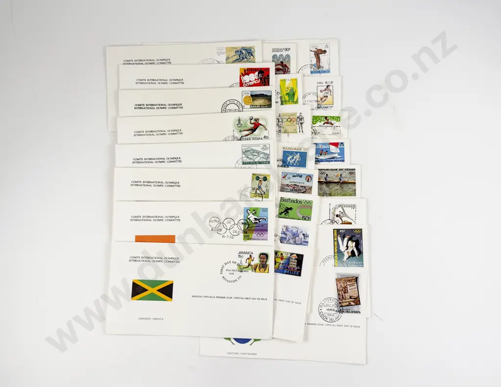 Qty C1980 & 1984 International Olympic Committee FDC's Image 1++