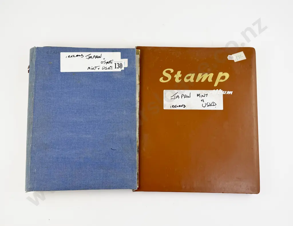 Two Vintage World Stock Book Album with Nippon Stamps Image 1++