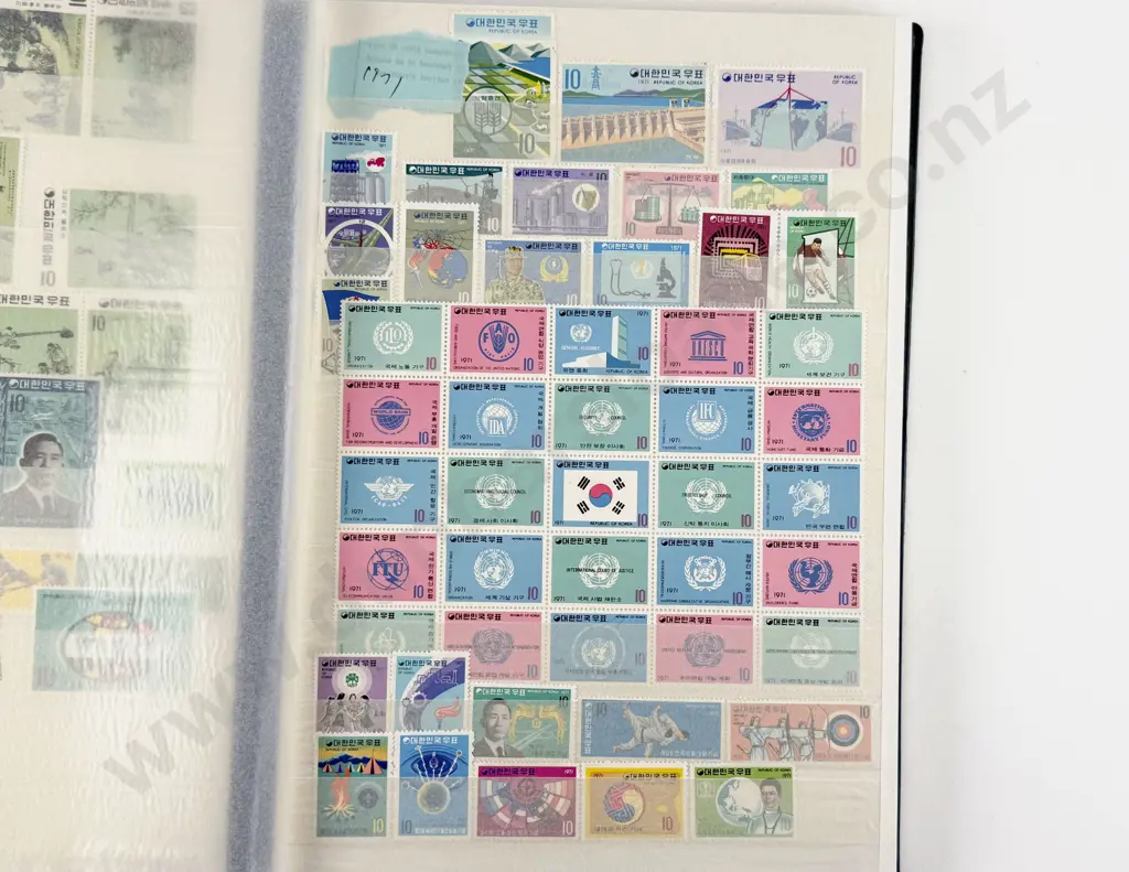 Various Asian Country Stock Book Albums and Assorted Mainly Un-used Mini-Sheets and Single Stamps Image 1++