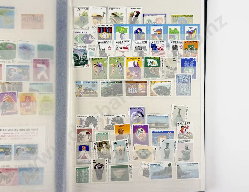 Various Asian Country Stock Book Albums and Assorted Mainly Un-used Mini-Sheets and Single Stamps Image 1++