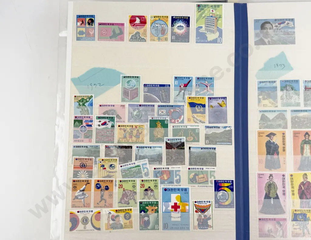 Various Asian Country Stock Book Albums and Assorted Mainly Un-used Mini-Sheets and Single Stamps Image 1++