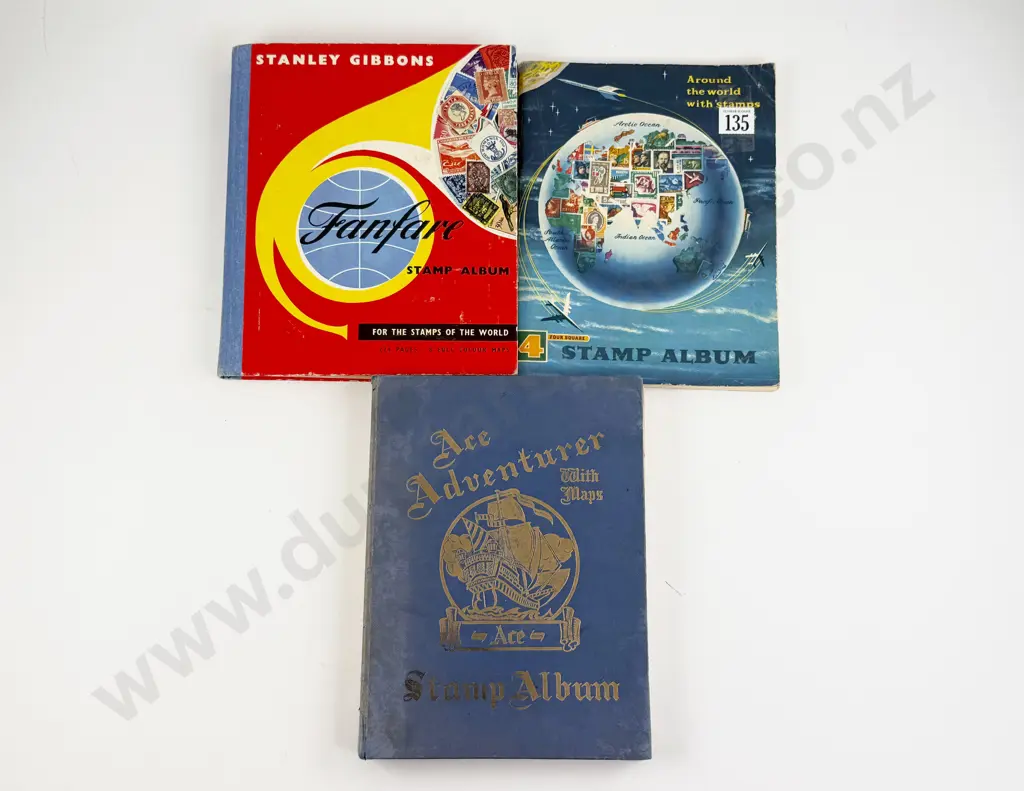 Three Vintage School Boy World Stamp Albums Image 1++
