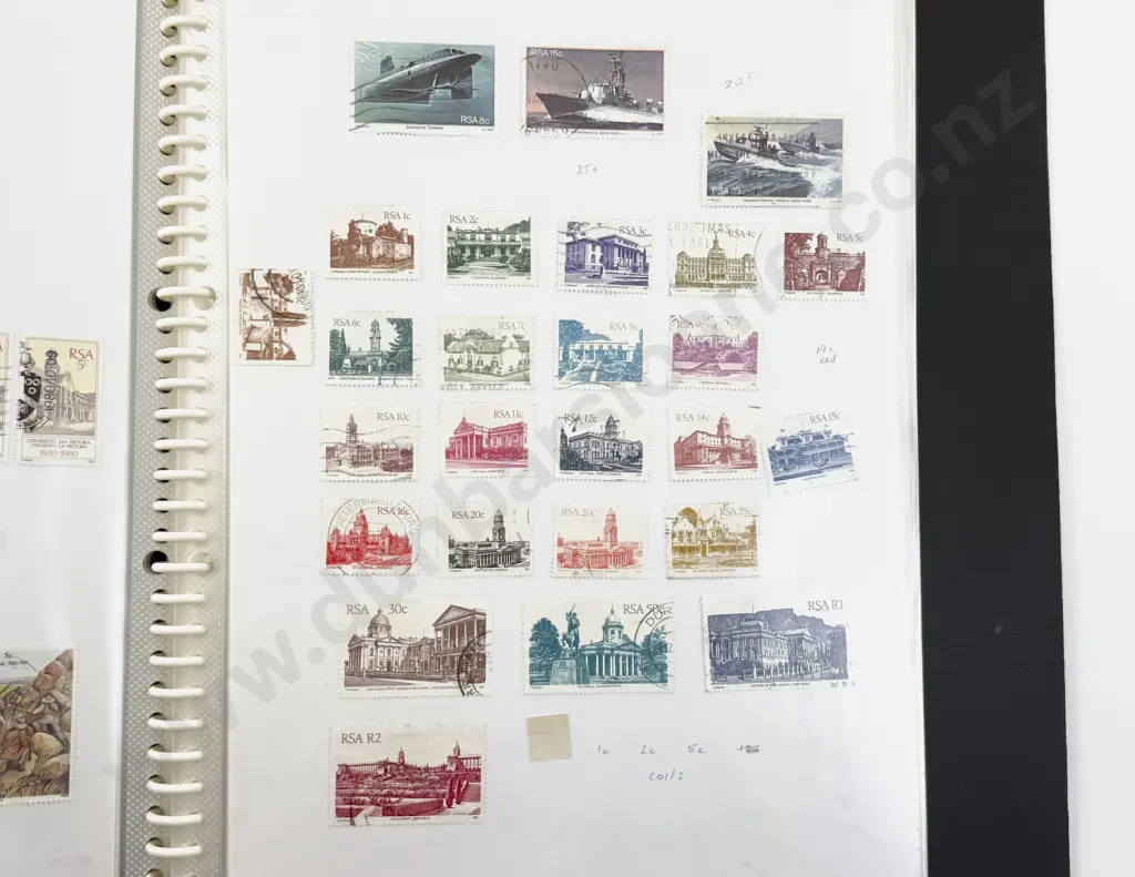 Three World Stock Book Stamp Albums with South Africa Image 1++