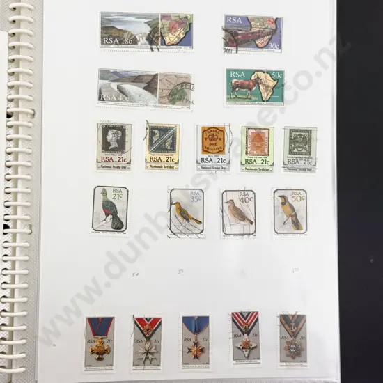 Three World Stock Book Stamp Albums with South Africa