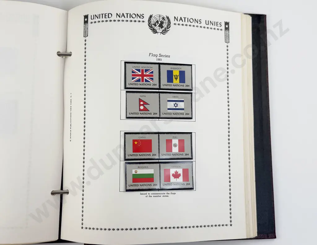 Part United Nations Mint Stamp Album and World Stock Book Album Image 1++