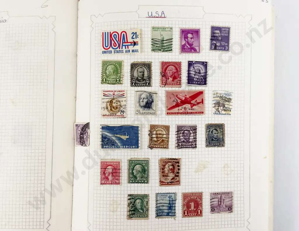 Three Vintage World Stamp Albums with NZ and Australia Stamps Image 1++