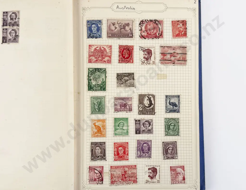 Three Vintage World Stamp Albums with NZ and Australia Stamps Image 1++