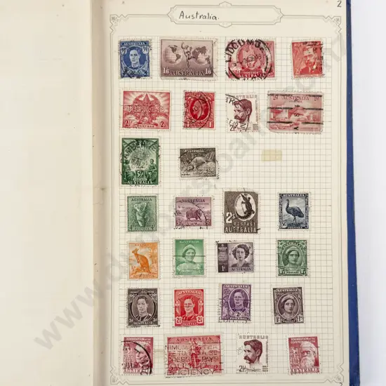 Three Vintage World Stamp Albums with NZ and Australia Stamps