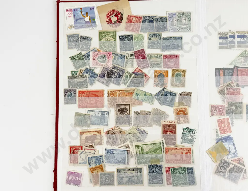 Two Stock Book and Two Stamp Albums World Stamps with NZ and Australia Image 1++