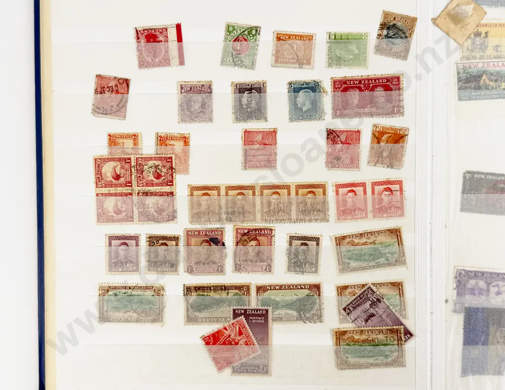 Two Stock Book and Two Stamp Albums World Stamps with NZ and Australia Image 1++