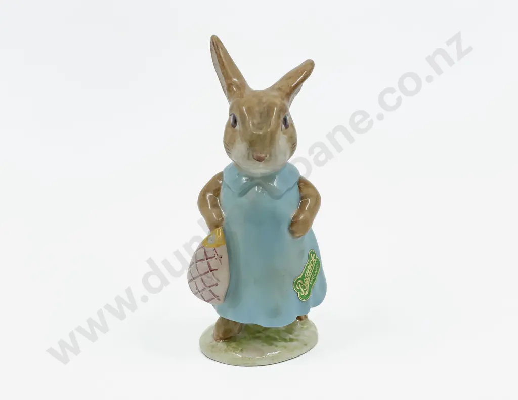 Beswick Beatrix Potter's Mrs Flopsy Bunny - Gold Back Stamp C1955 - 1975 with label Image 1++