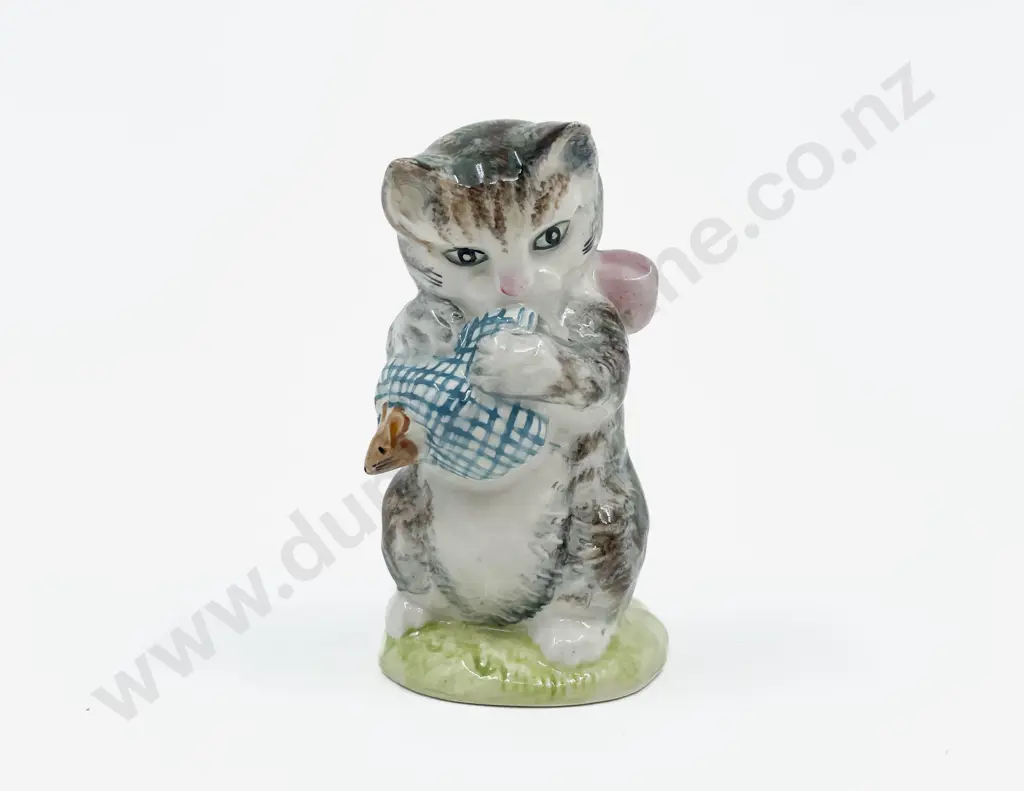 Beswick Beatrix Potter's Miss Moppet - Gold Back Stamp C1955 - 1975 with label Image 1++