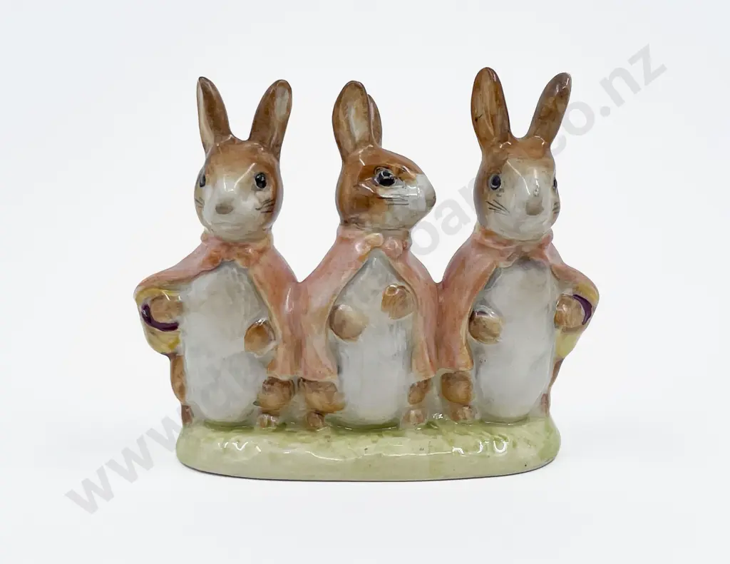 Beswick Beatrix Potter's Flopsy Mopsy and Cotton Tail - Gold Back Stamp C1955 - 1975 Image 1++