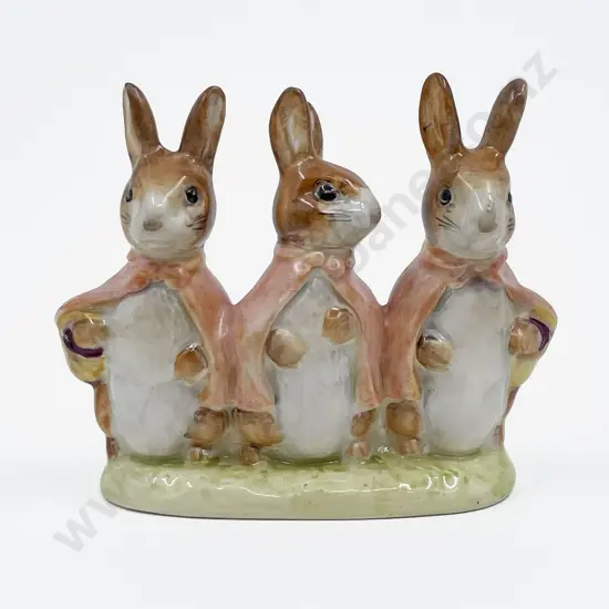Beswick Beatrix Potter's Flopsy Mopsy and Cotton Tail - Gold Back Stamp C1955 - 1975