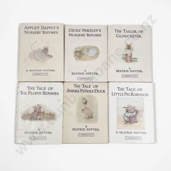 Six Early Edition Beatrix Potter with dust covers