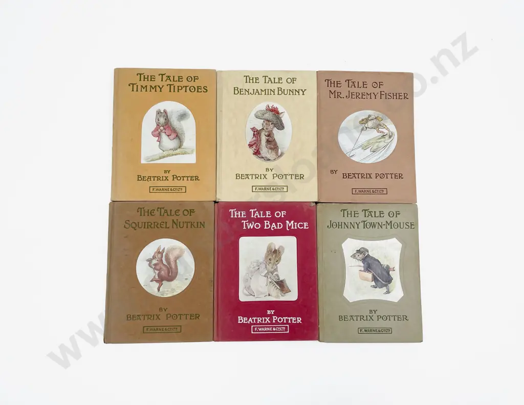 Six Early Edition Beatrix Potter copyright 1903-1918 no dust covers and some bindings loose Image 1++