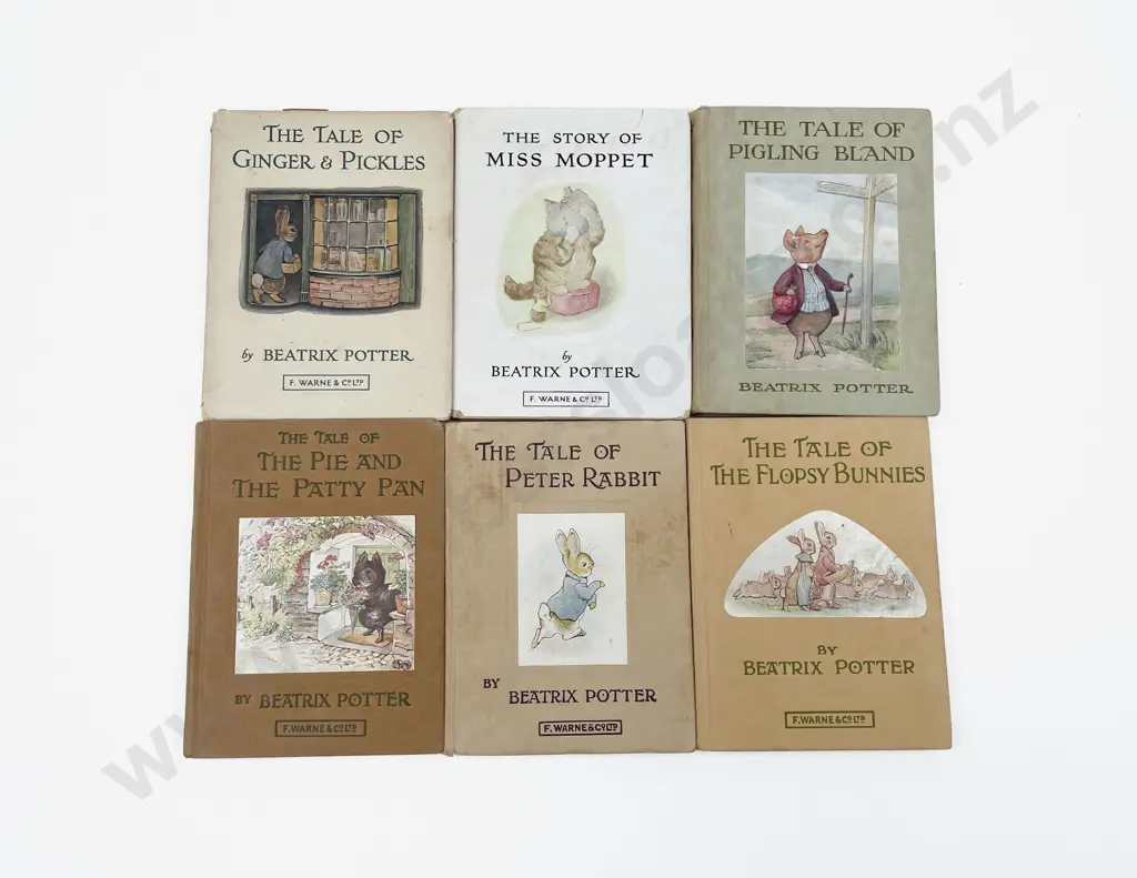 Six Early Edition Beatrix Potter two with dust covers and some bindings loose Image 1++