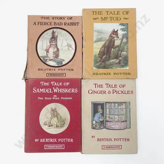 Four Early Edition Beatrix Potter no dust covers some faults