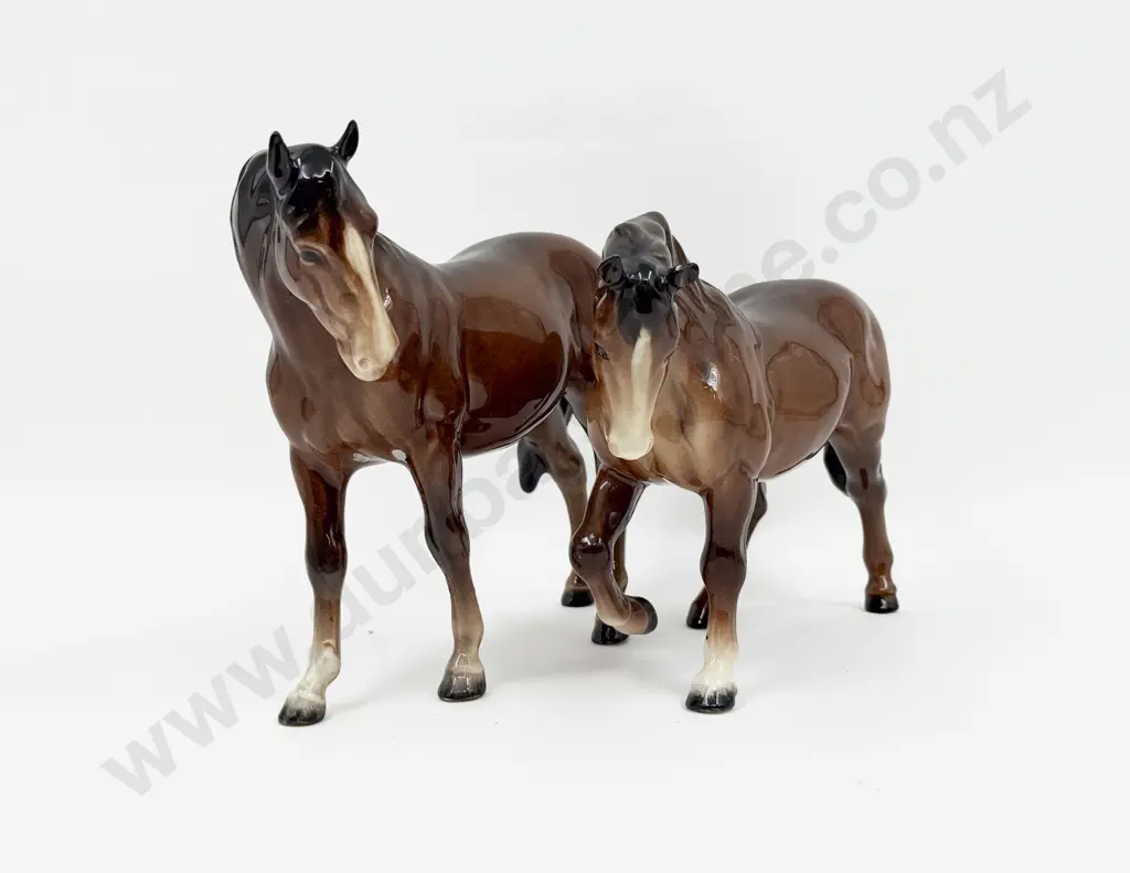 Two Beswick Ceramic Horse Figurines Image 1++