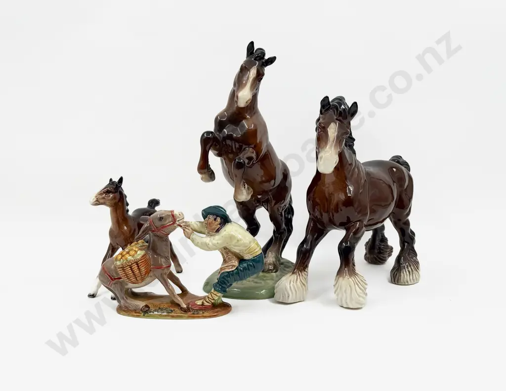 Four Beswick Ceramic Horse and Foal Figurines Image 1++