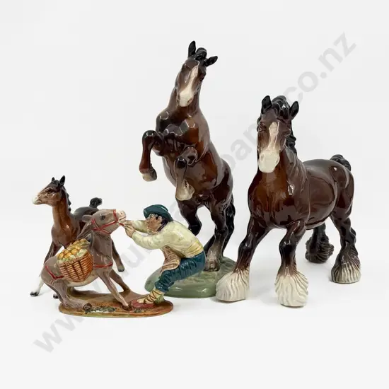 Four Beswick Ceramic Horse and Foal Figurines