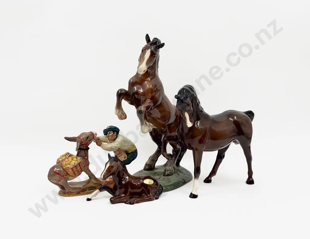 Four Beswick Ceramic Horse and Foal Figurines Image 1++