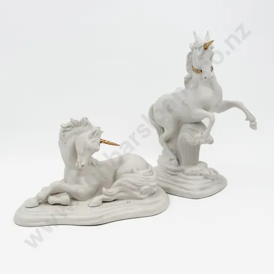 Two David Cornell Ceramic Unicorn Figurines