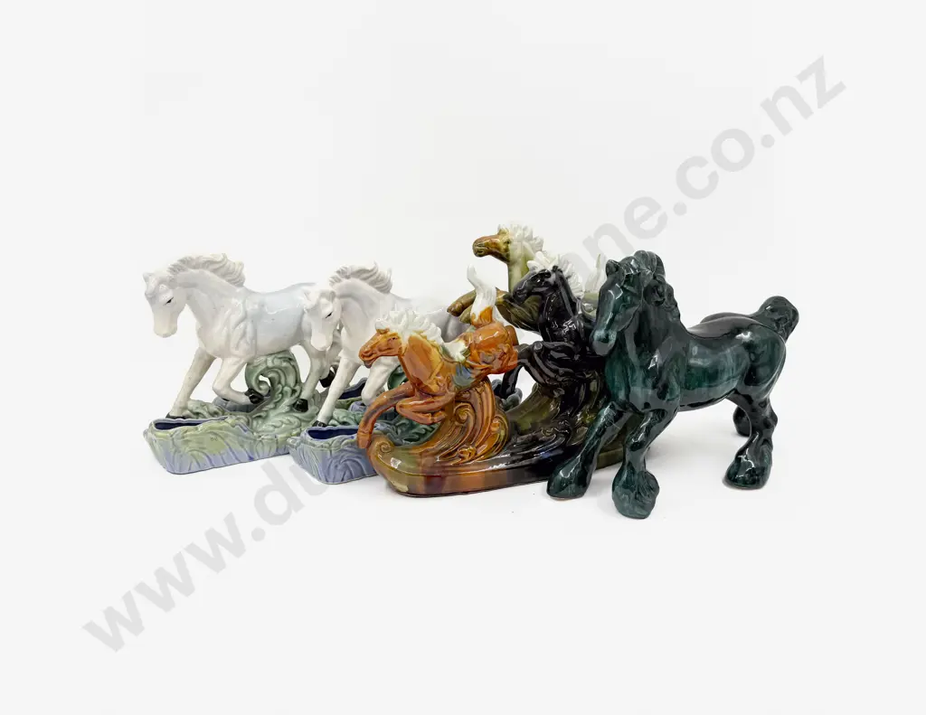 Four Ceramic Horse Figurines Image 1++