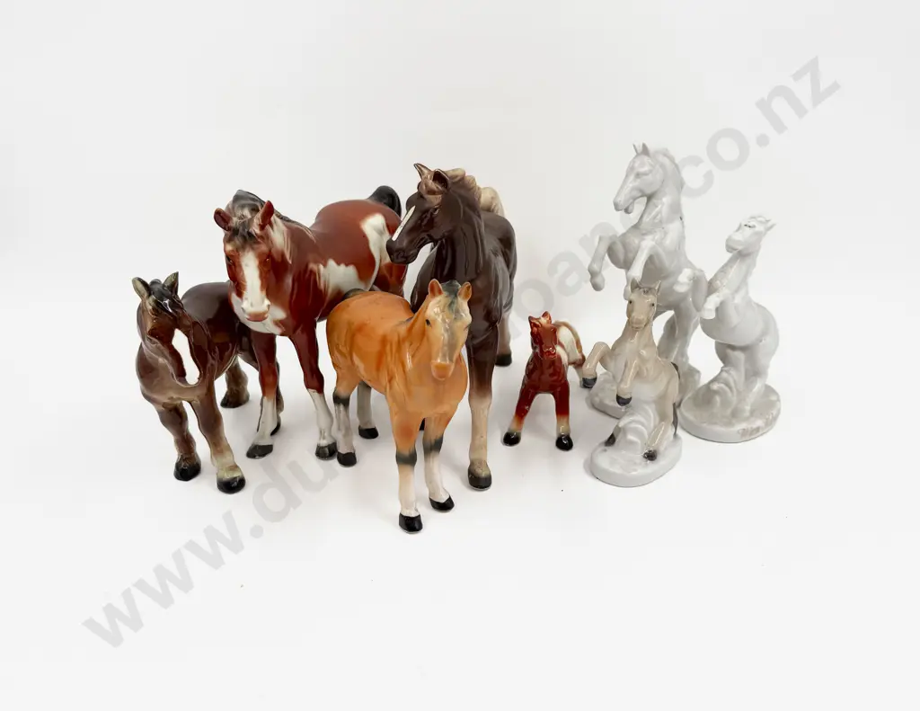 Eight Ceramic Horse Figurines Image 1++