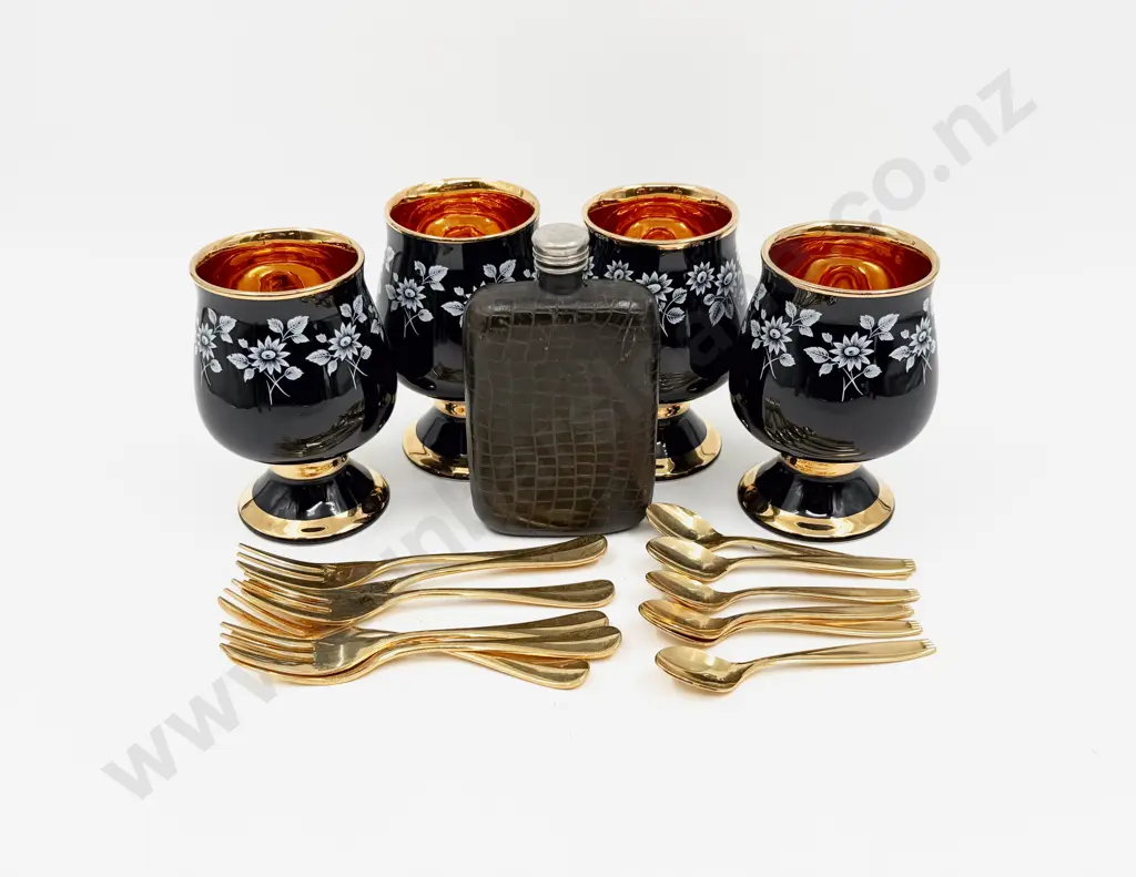 Four Prinknash Floral Goblets with Others Image 1++