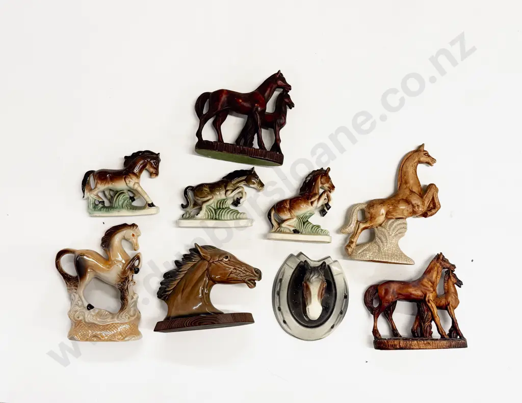 Box of Assorted Horse Figurines Image 1++