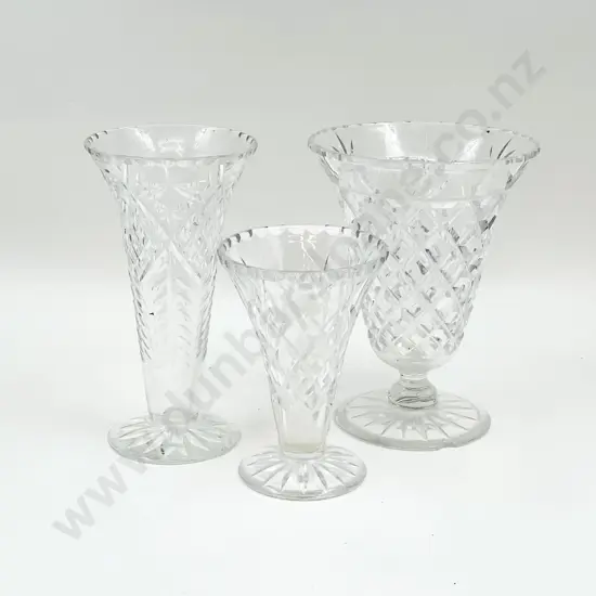 Three Crystal Vases