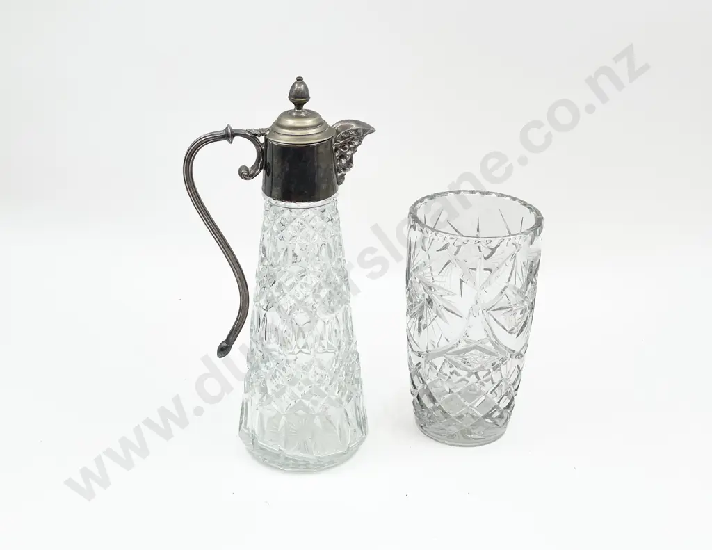 Glass Claret Jug with Crystal Vase Image 1++