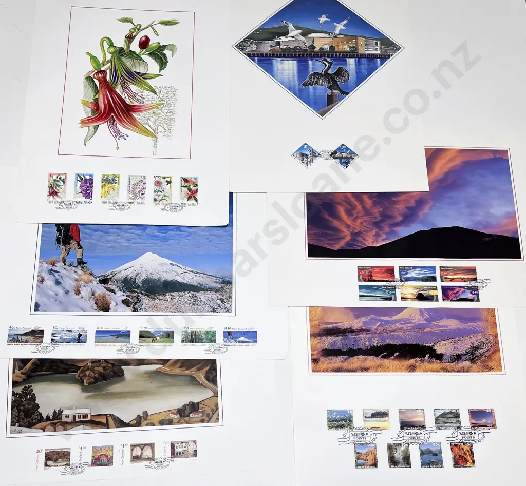 Folder of Eleven Stamp Art Sheets Image 1++