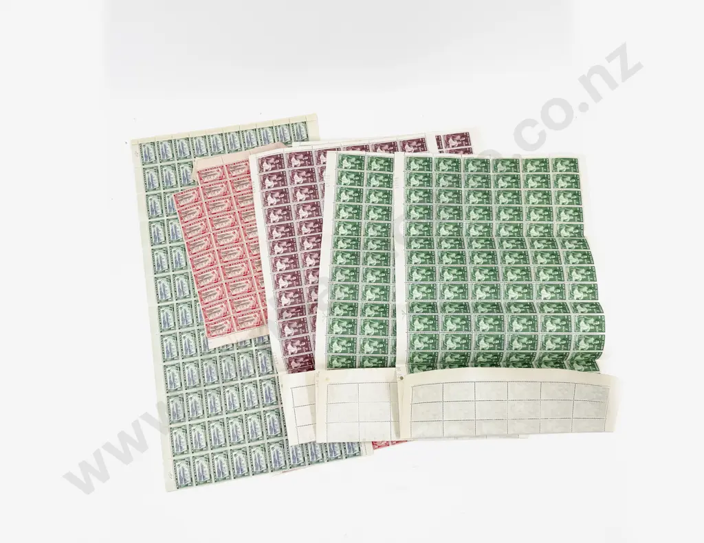 NZ Full Sheets 1948 2d and 1d 1950 2d x2 1d x2 with 1948 2d Part Sheet x2 Image 1++