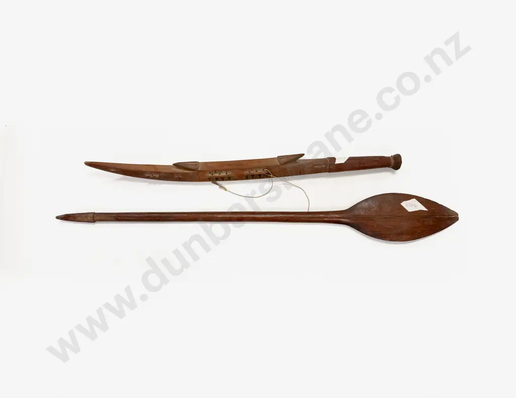 Hanging Wooden Canoe & Hardwood Paddle Image 1++