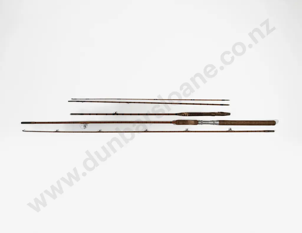 Vintage 2 Pice Split Cane Spinning Rod & 3 Piece Split Cane Fly Rod Image 1++