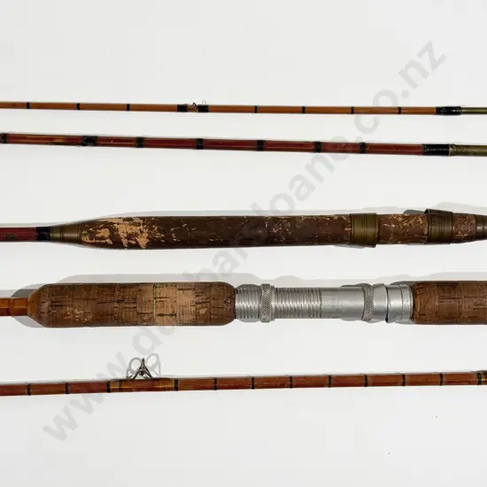 Vintage 2 Pice Split Cane Spinning Rod & 3 Piece Split Cane Fly Rod