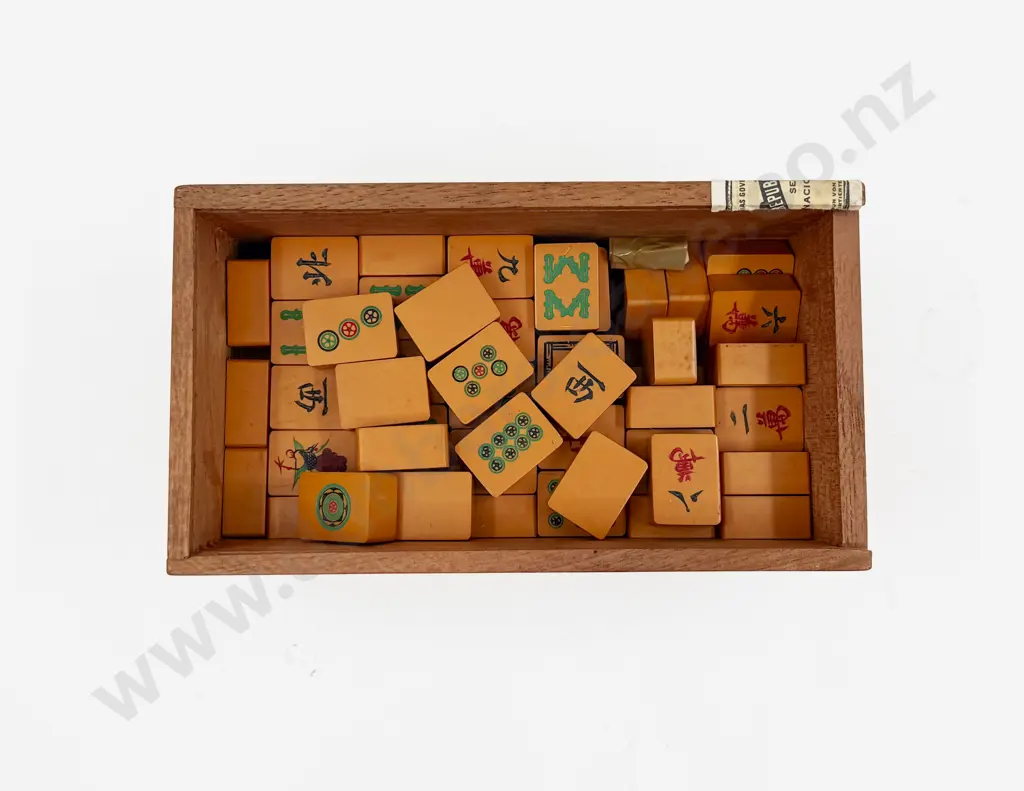 Box of Mahjong Tiles in Carl Upmann Cigarette Box Image 1++