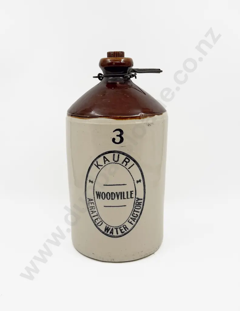 Woodville Aerated Water Factory Crock with Original Stopper Image 1++