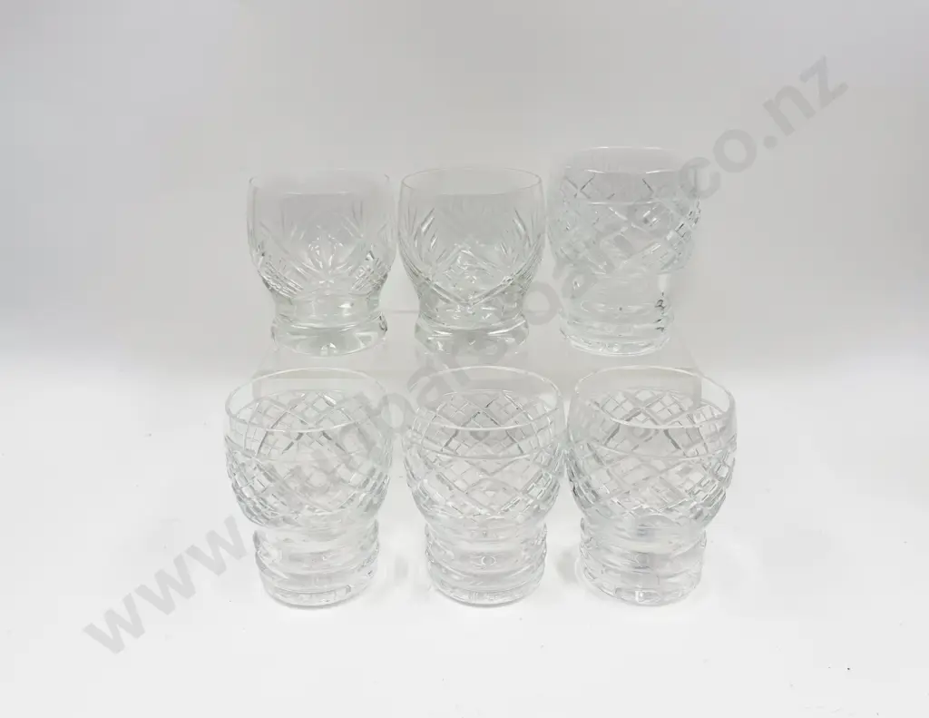 Set of Four Crystal Tumblers & Pair of Other Crystal Tumblers Image 1++