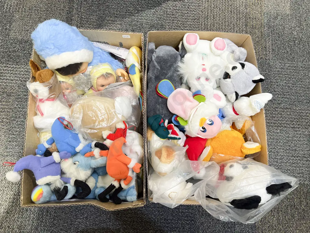 Two Boxes of Assorted Soft Toys Image 1++