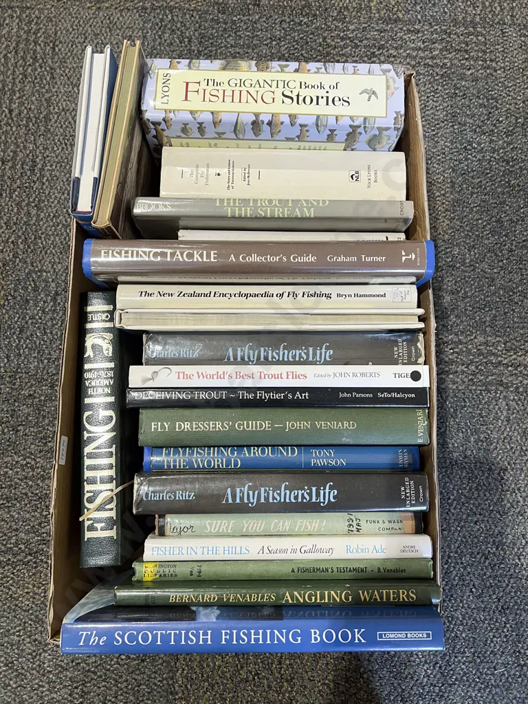 Large Boxed Quantity of Assorted Fishing Reference Volumes Image 1++