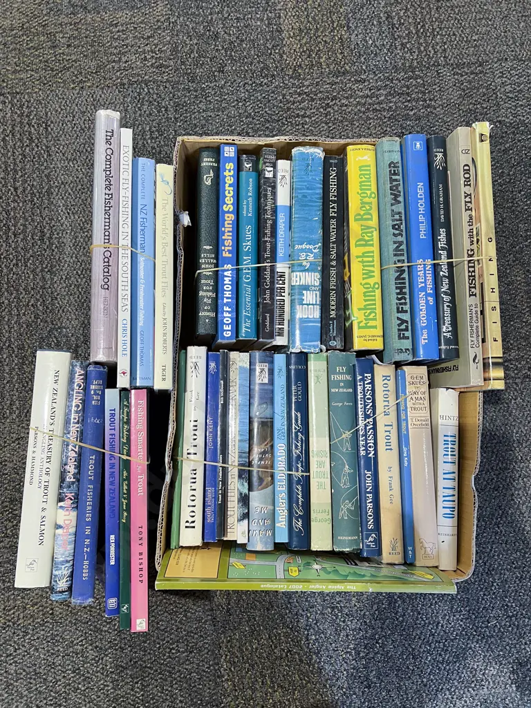 Large Boxed Quantity of Assorted Fishing Reference Volumes Image 1++
