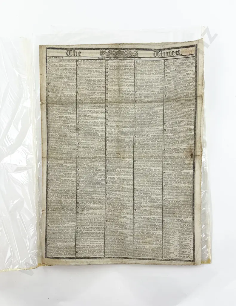 A Copy Of The Times For Saturday February 5 - 1820 Image 1++