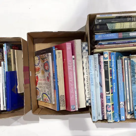 Three Boxes of Cooking & Gardening Books
