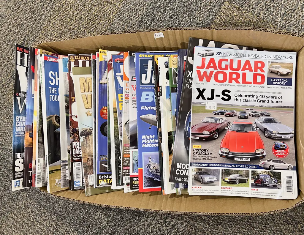 Boxed Quantity of Assorted Car & Plane Magazines Image 1++