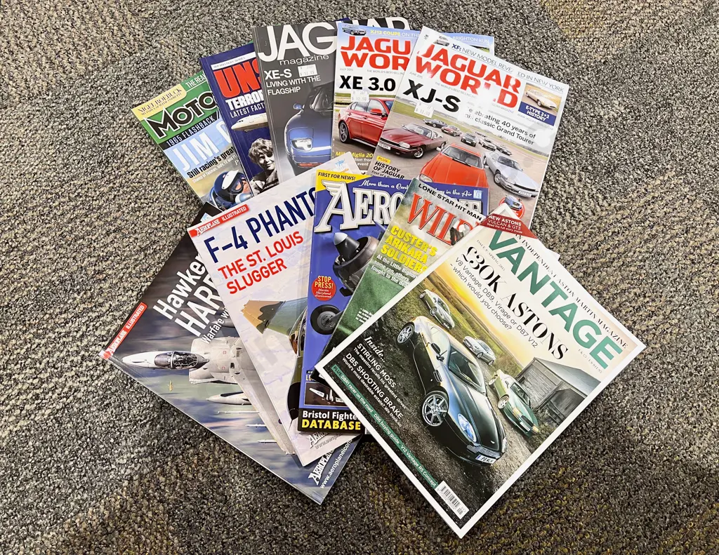 Boxed Quantity of Assorted Car & Plane Magazines Image 1++